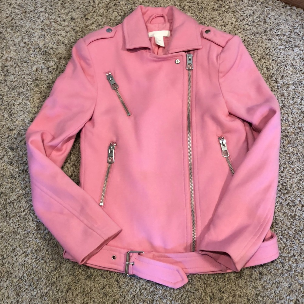 Pink H & M moto jacket